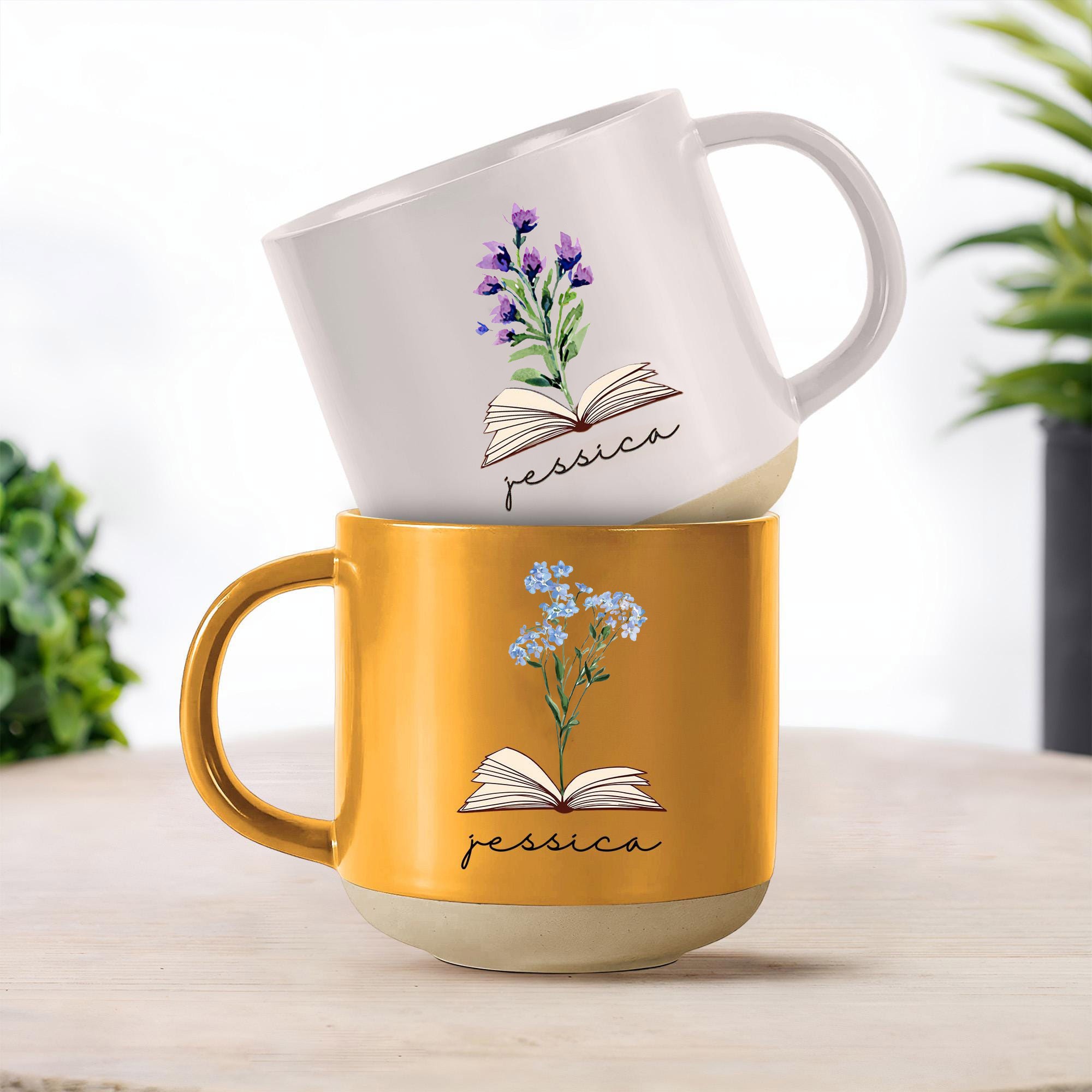 Custom Coffee Mug Birth Flower Mug,Mother's Day Gift.