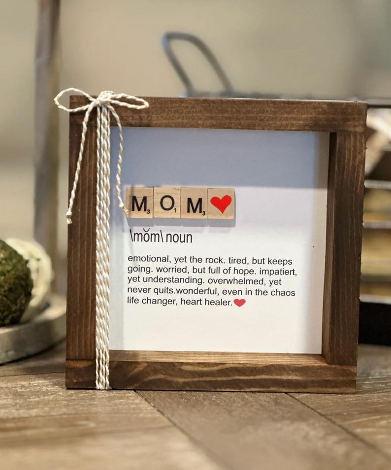 Mother's Day Gift, Mom Sign, Mom Definition Sign, Mom's Day, Mom Scrabble Frame, Mother Frame, Mom Frame