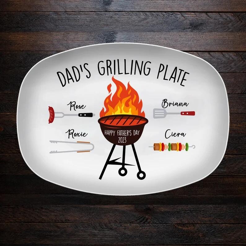 Personalized Daddy's Grilling Plate Father's Day Gift