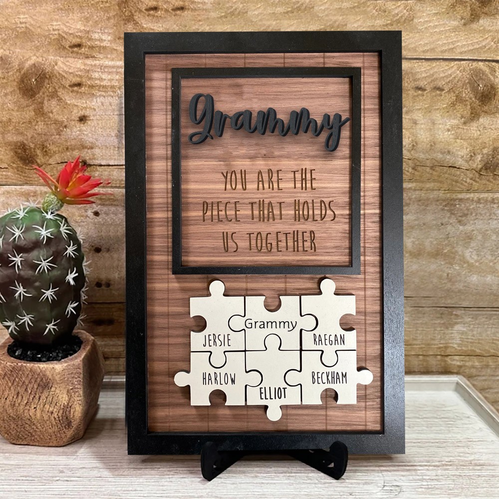 Personalized Mother's Day Wood Puzzle Sign, You are the Piece that Holds us Together, Family Gift for Mom