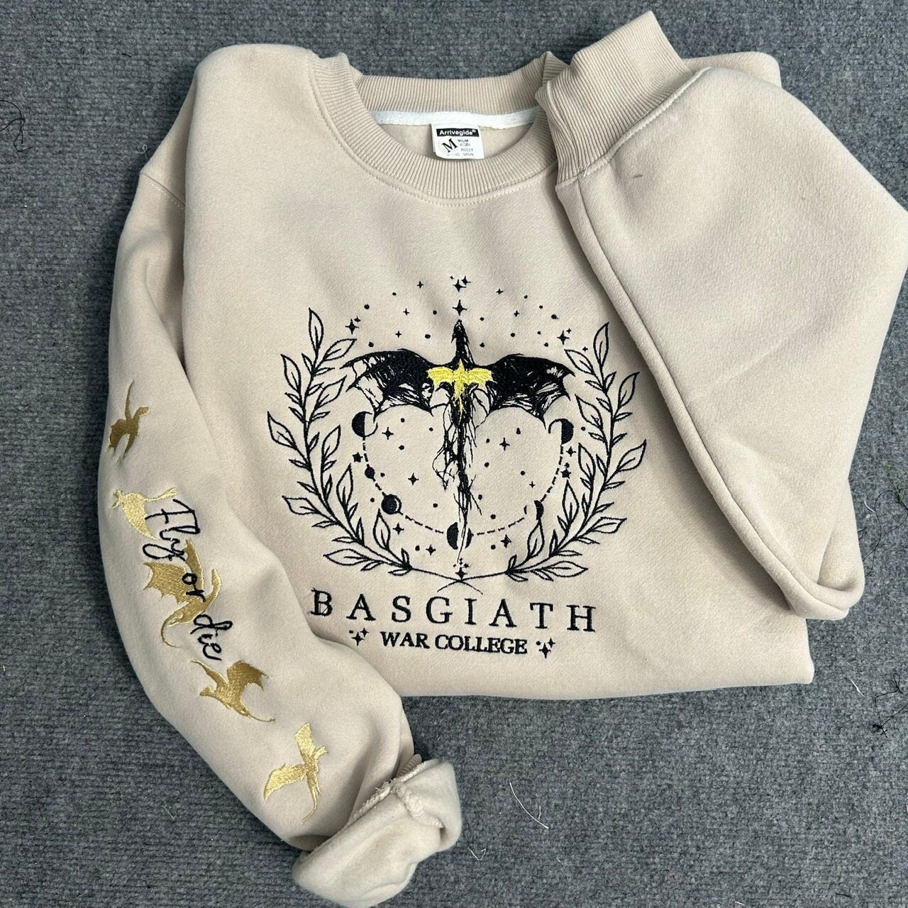 Fourth Wing Embroider Sweatshirt, Custom Basgiath War College,Gift for Readers.