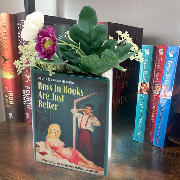 Book Shaped Planter or Vase, Ceramic Book,Gift For reader，bookclub gift.