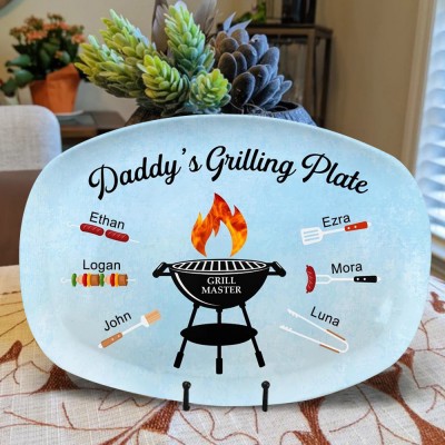 Personalized Daddy's Grilling Plate Father's Day Gift