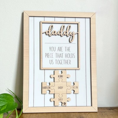 Personalized Mother's Day Wood Puzzle Sign, You are the Piece that Holds us Together, Family Gift for Mom