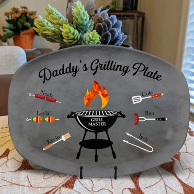 Personalized Daddy's Grilling Plate Father's Day Gift