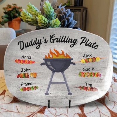 Personalized Daddy's Grilling Plate Father's Day Gift