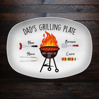 Personalized Daddy's Grilling Plate Father's Day Gift