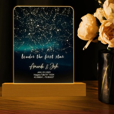 Personalized Star Map night light for couple, Anniversary Gift, Celestial Map night light,Sky Star Night Light, acrylic gift for her,for him