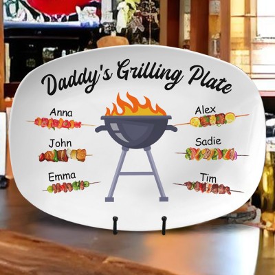 Personalized Daddy's Grilling Plate Father's Day Gift