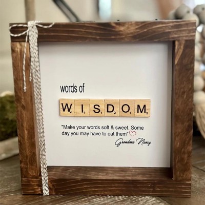 Personalized Words of Wisdom Frame, Family Gif,Family Saying Personalized.