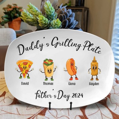 Personalized Daddy's Grilling Plate Father's Day Gift